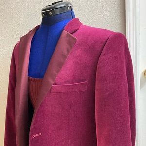 Topman Burguny Suede and Satin blazer